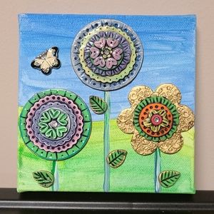 OOAK Handmade Floral Polymer Clay Artwork